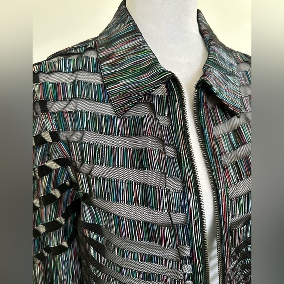 Blu Ice Zippered Long Sleeved Leather Jacket, size L - Picture 2 of 12